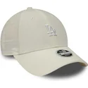 beige-justerbar-bojd-keps-for-kvinnor-9forty-cord-mini-logo-los-angeles-dodgers-mlb-fran-new-era