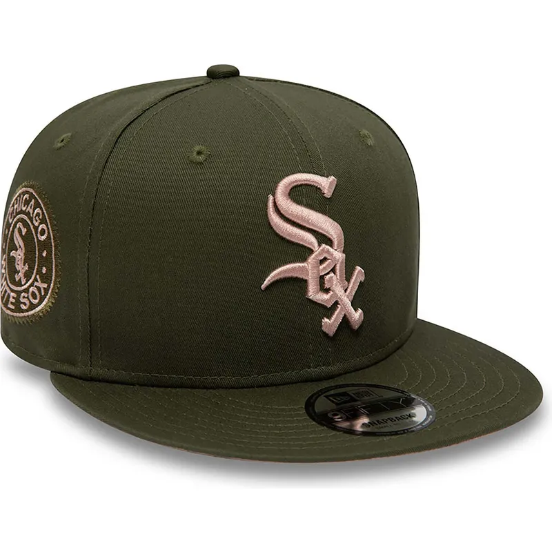 kepsar-plana-gron-snapback-rosa-9fifty-side-patch-fran-chicago-white-sox-mlb-av-new-era