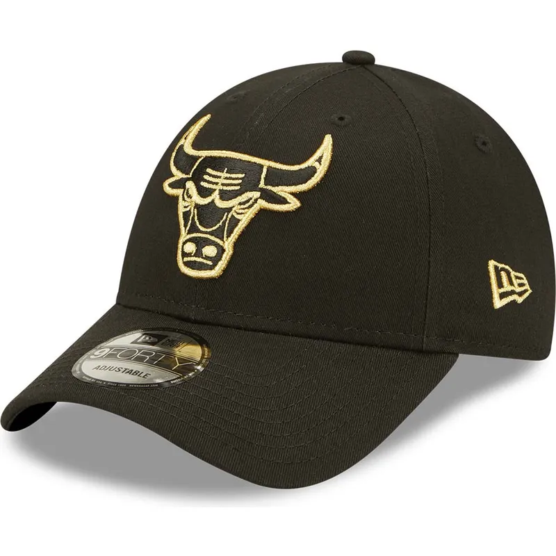 kepsar-curva-svart-justerbart-band-dorado-9forty-metallic-fran-chicago-bulls-nba-av-new-era