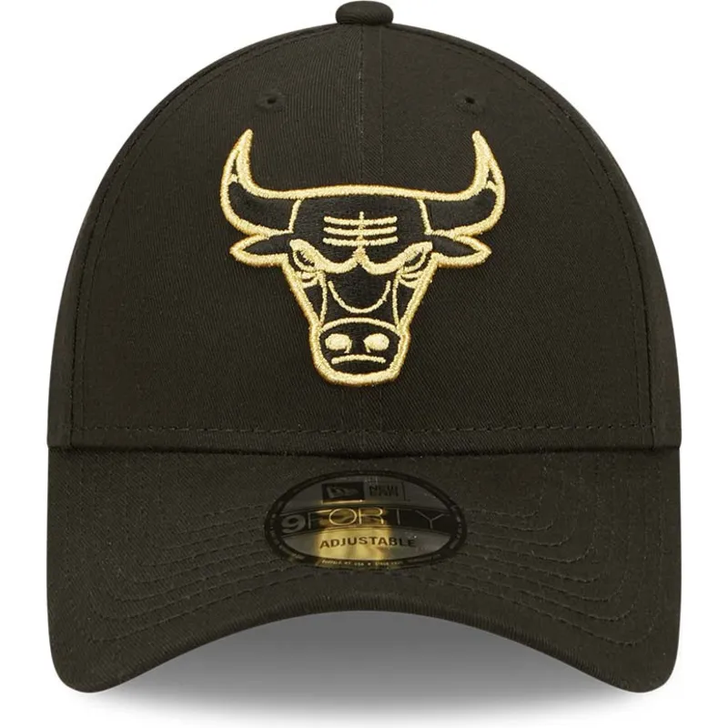 kepsar-curva-svart-justerbart-band-dorado-9forty-metallic-fran-chicago-bulls-nba-av-new-era