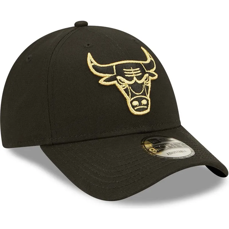 kepsar-curva-svart-justerbart-band-dorado-9forty-metallic-fran-chicago-bulls-nba-av-new-era