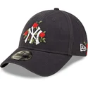 new-era-new-york-yankees-mlb-9forty-bla-marin-justerbar-kurv-keps-med-blommor