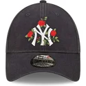 new-era-new-york-yankees-mlb-9forty-bla-marin-justerbar-kurv-keps-med-blommor