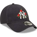 new-era-new-york-yankees-mlb-9forty-bla-marin-justerbar-kurv-keps-med-blommor