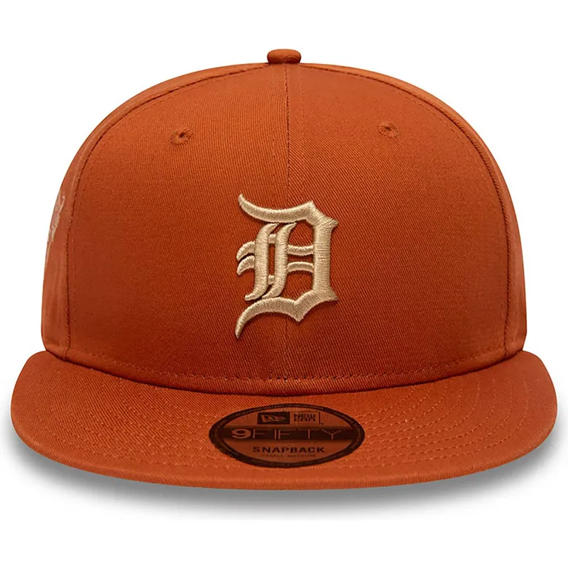 kepsar-plana-brun-snapback-9fifty-side-patch-fran-detroit-tigers-mlb-av-new-era