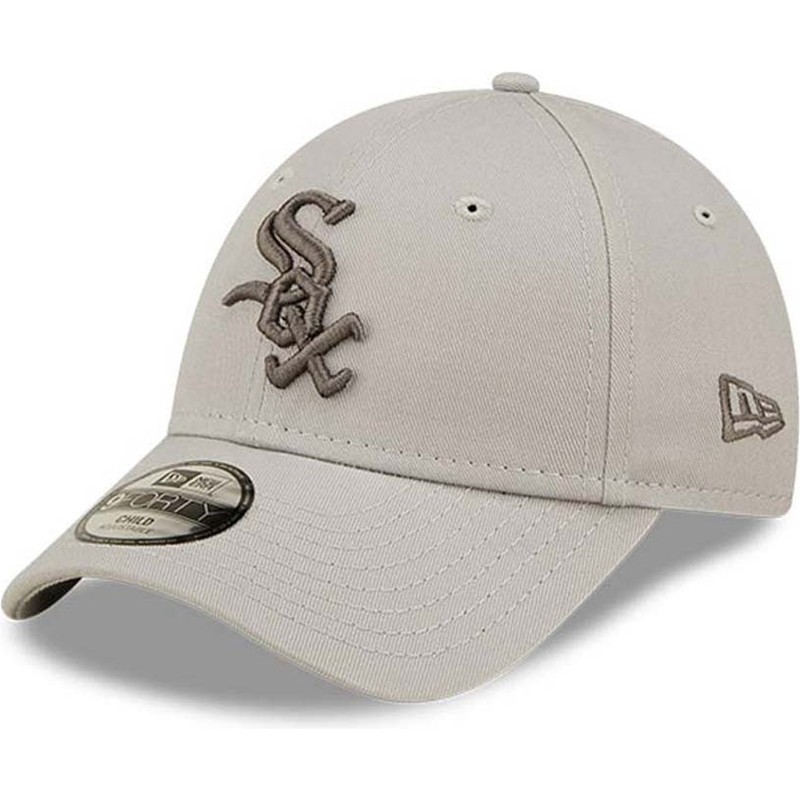 new-era-curved-brim-youth-9forty-league-essential-chicago-white-sox-mlb-beige-adjustable-cap