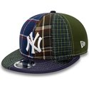 new-era-flat-brim-9fifty-patch-panel-new-york-yankees-mlb-navy-blue-and-green-adjustable-cap