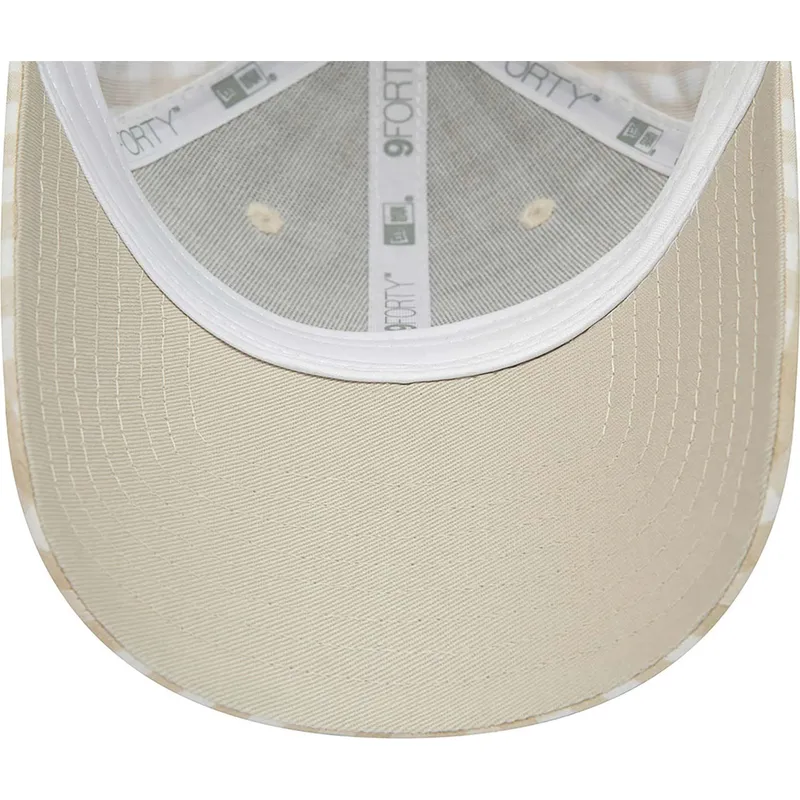 kepsar-curva-beige-justerbart-band-9forty-gingham-fran-new-york-yankees-mlb-av-new-era