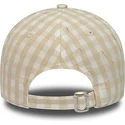 new-era-new-york-yankees-mlb-9forty-gingham-justerbar-beige-kurvad-keps-for-dam
