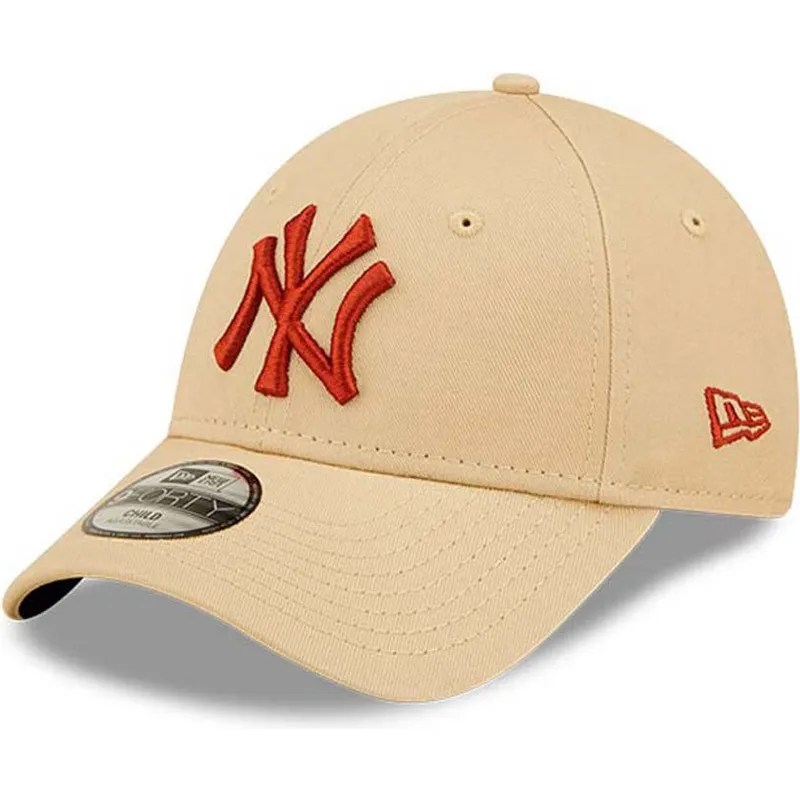 kepsar-curva-beige-justerbart-band-for-barn-marron-9forty-league-essential-fran-new-york-yankees-mlb-av-new-era