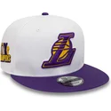 kepsar-plana-vit-snapback-9fifty-crown-patches-champions-fran-los-angeles-lakers-nba-av-new-era