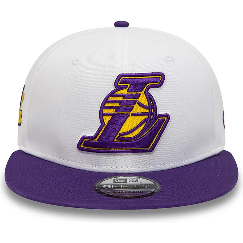 kepsar-plana-vit-snapback-9fifty-crown-patches-champions-fran-los-angeles-lakers-nba-av-new-era
