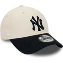 justerbar-beige-och-marinbla-9forty-kurvkeps-new-york-yankees-mlb-fran-new-era