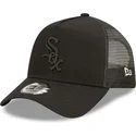 chicago-white-sox-mlb-new-era-svart-truckerkeps-med-svart-logotyp-a-frame-tonal-mesh