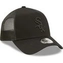 chicago-white-sox-mlb-new-era-svart-truckerkeps-med-svart-logotyp-a-frame-tonal-mesh