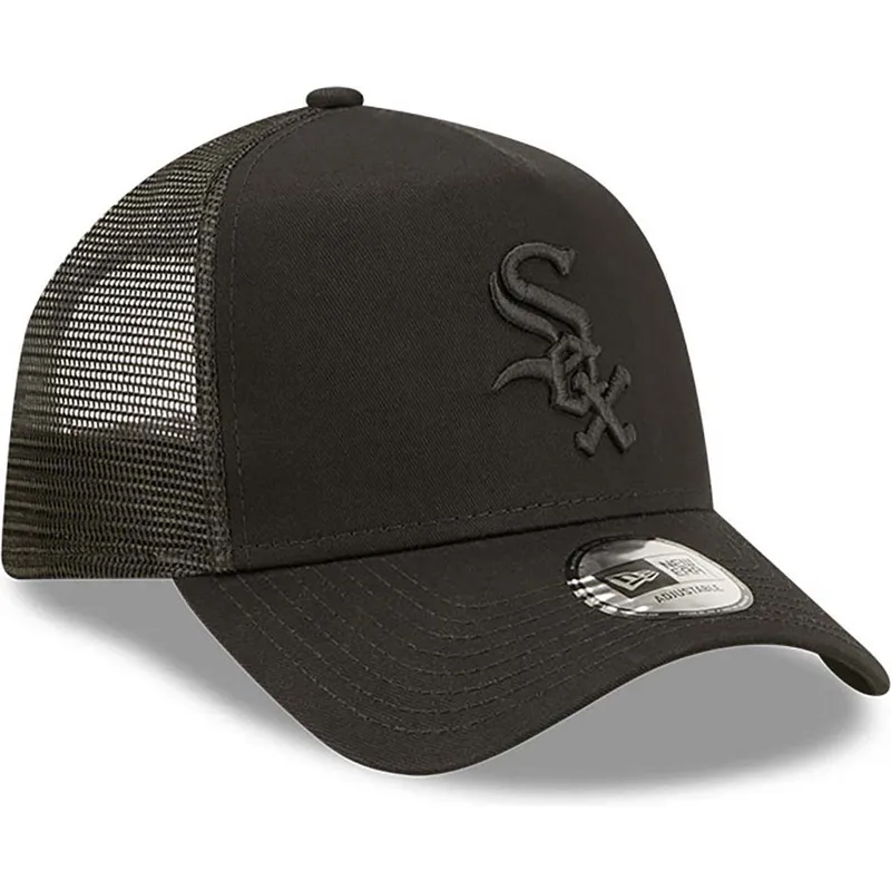 kepsar-curva-svart-snapback-a-frame-tonal-mesh-fran-chicago-white-sox-mlb-av-new-era