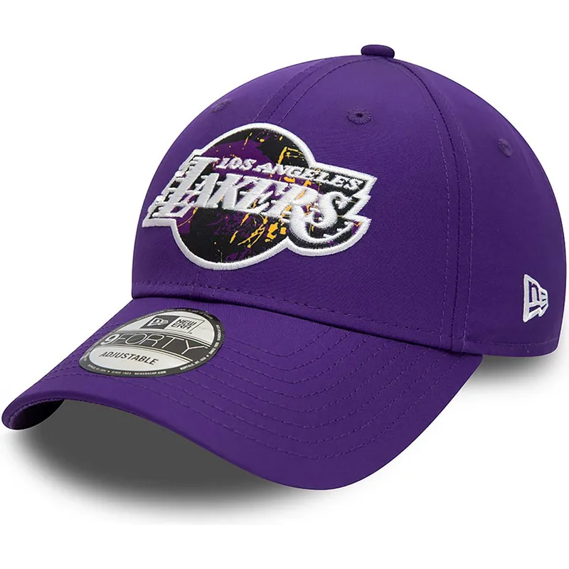 kepsar-curva-violett-justerbart-band-9forty-print-infill-fran-los-angeles-lakers-nba-av-new-era