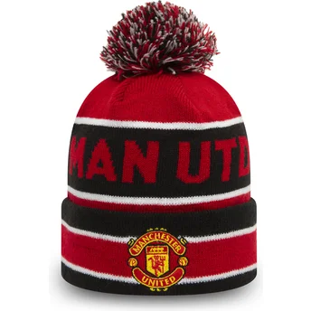 Manchester United Football Club Premier League New Era Röd och svart mössa med tofs Cuff Jake