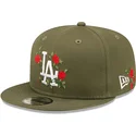 kepsar-plana-gron-snapback-9fifty-flower-fran-los-angeles-dodgers-mlb-av-new-era