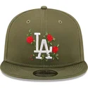 kepsar-plana-gron-snapback-9fifty-flower-fran-los-angeles-dodgers-mlb-av-new-era