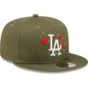 kepsar-plana-gron-snapback-9fifty-flower-fran-los-angeles-dodgers-mlb-av-new-era