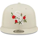 beige-snapback-flat-keps-9fifty-flower-chicago-white-sox-mlb-fran-new-era