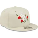 beige-snapback-flat-keps-9fifty-flower-chicago-white-sox-mlb-fran-new-era