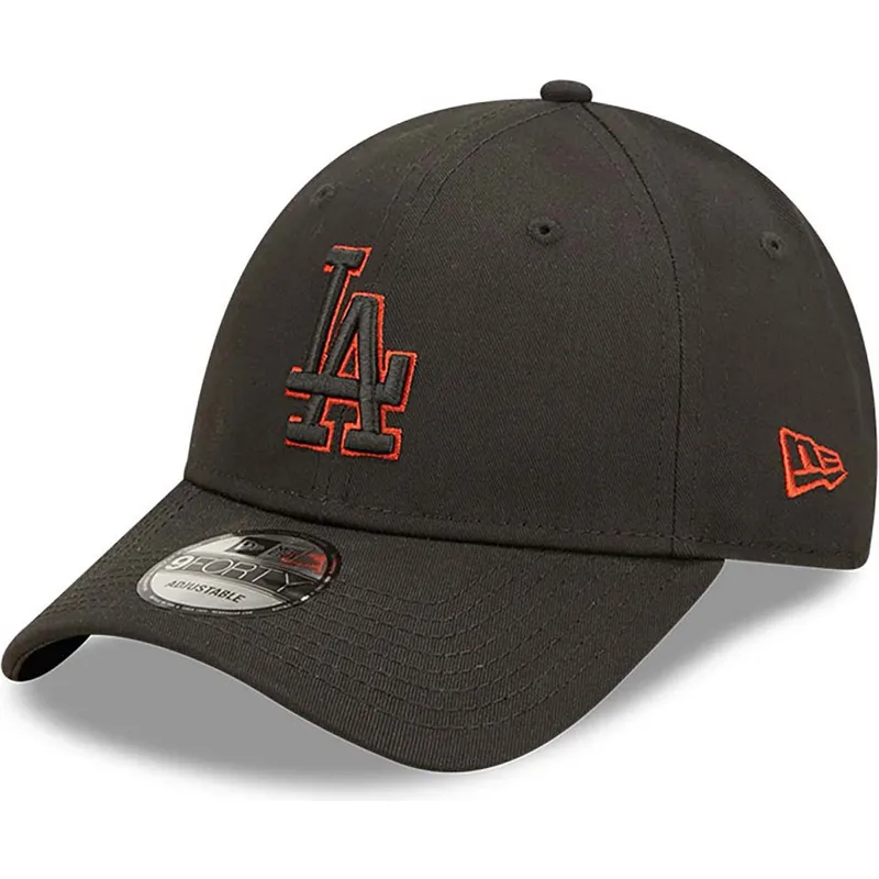 kepsar-curva-svart-justerbart-band-9forty-team-outline-fran-los-angeles-dodgers-mlb-av-new-era