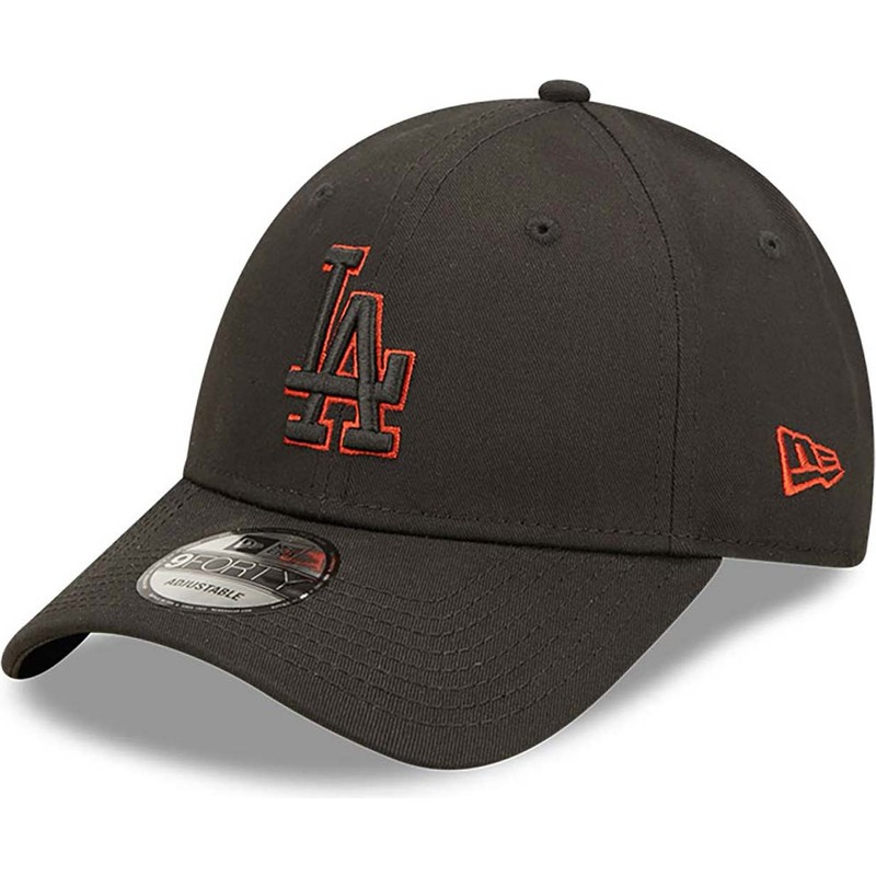new-era-curved-brim-9forty-team-outline-los-angeles-dodgers-mlb-black-adjustable-cap