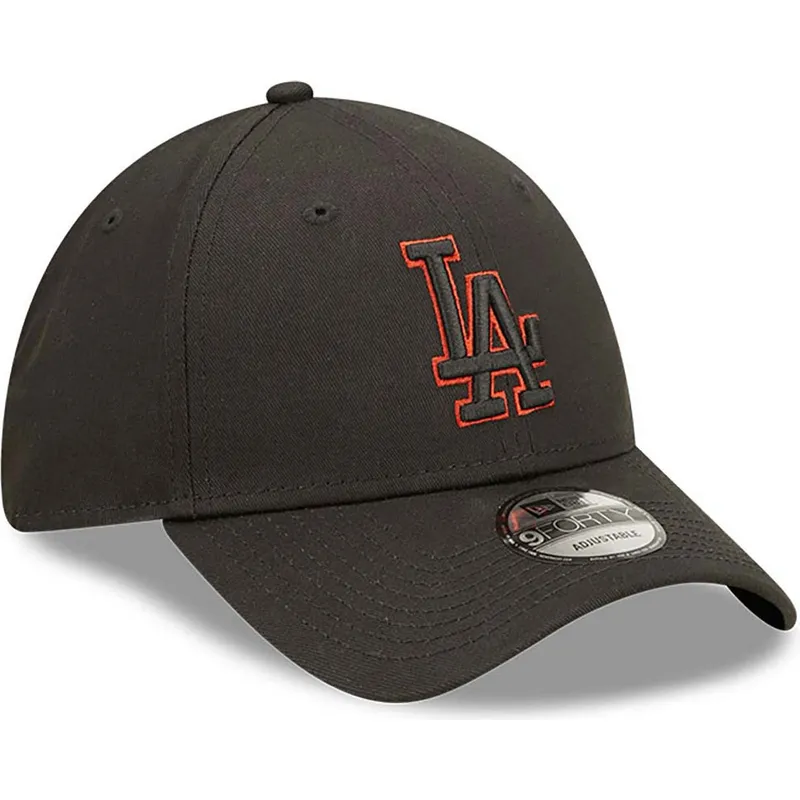 kepsar-curva-svart-justerbart-band-9forty-team-outline-fran-los-angeles-dodgers-mlb-av-new-era