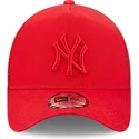 new-era-new-york-yankees-mlb-rod-a-frame-tonal-mesh-truckerkeps-med-rod-logotyp