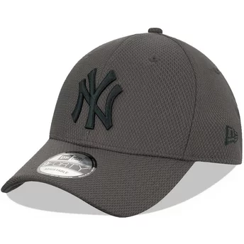 Justerbar grå böjd keps med grå logo 9FORTY Diamond Era från New York Yankees MLB av New Era