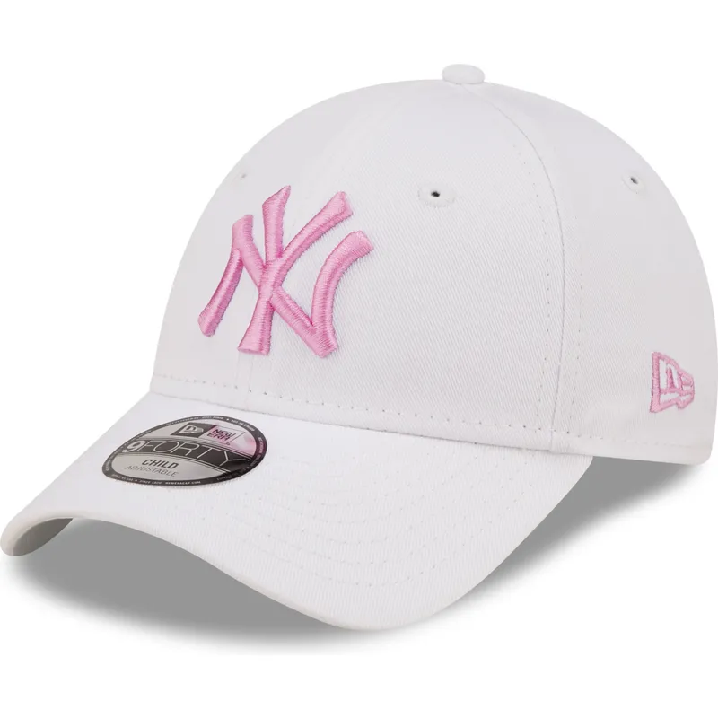 kepsar-curva-vit-justerbart-band-for-barn-rosa-9forty-league-essential-fran-new-york-yankees-mlb-av-new-era