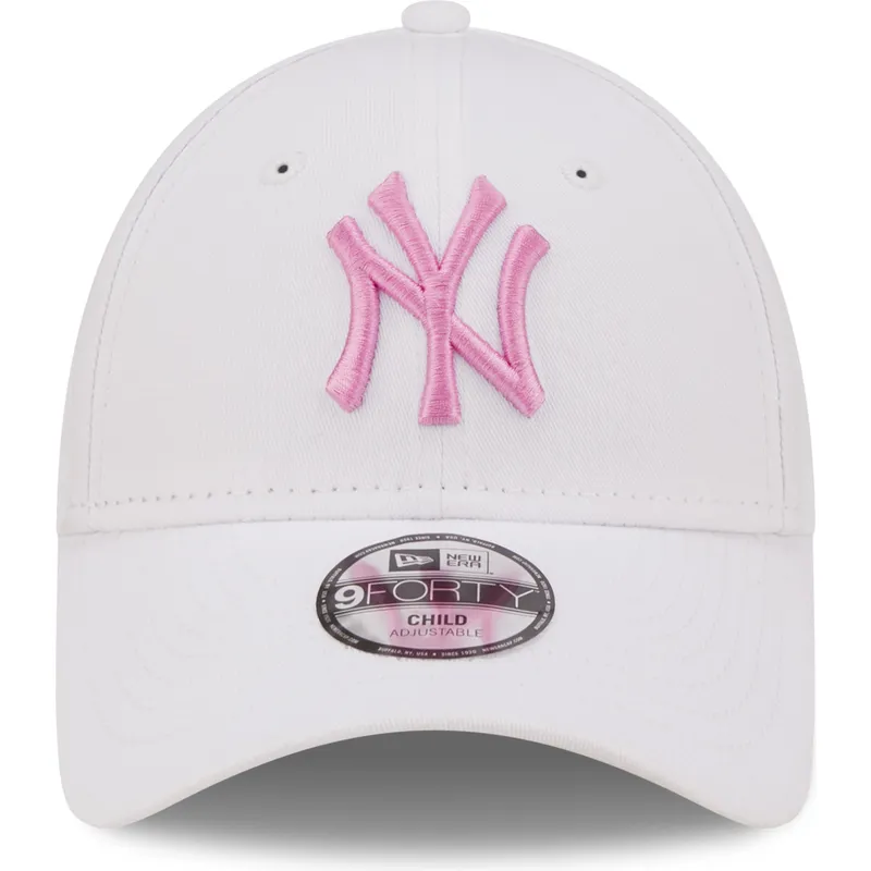 kepsar-curva-vit-justerbart-band-for-barn-rosa-9forty-league-essential-fran-new-york-yankees-mlb-av-new-era