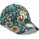 kepsar-curva-gron-justerbart-band-9forty-all-over-print-floral-fran-new-york-yankees-mlb-av-new-era