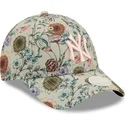 kepsar-curva-beige-justerbart-band-9forty-all-over-print-floral-fran-new-york-yankees-mlb-av-new-era