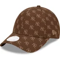 kepsar-curva-brun-justerbart-band-9forty-monogram-fran-new-york-yankees-mlb-av-new-era