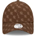 kepsar-curva-brun-justerbart-band-9forty-monogram-fran-new-york-yankees-mlb-av-new-era