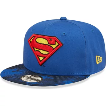 New Era Flat Brim Youth Superman 9FIFTY DC Comics Blue Snapback Cap