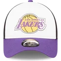 vit-svart-och-lila-trucker-keps-a-frame-team-colour-fran-los-angeles-lakers-nba-av-new-era
