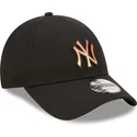 svart-bojd-justerbar-keps-med-orange-logotyp-9forty-gradient-infill-fran-new-york-yankees-mlb-av-new-era
