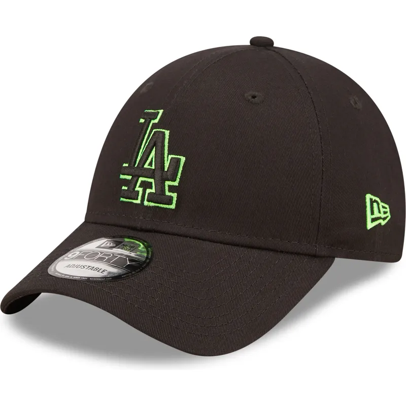 kepsar-curva-svart-justerbart-band-9forty-neon-outline-fran-los-angeles-dodgers-mlb-av-new-era