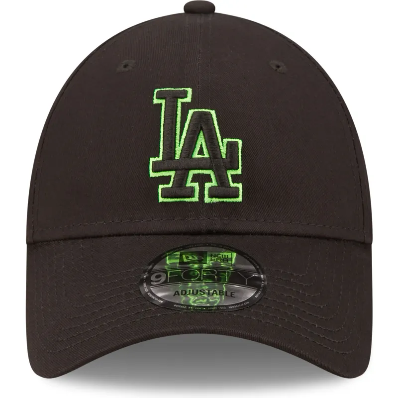 kepsar-curva-svart-justerbart-band-9forty-neon-outline-fran-los-angeles-dodgers-mlb-av-new-era