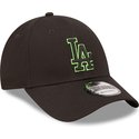 new-era-curved-brim-green-logo-9forty-neon-outline-los-angeles-dodgers-mlb-black-adjustable-cap