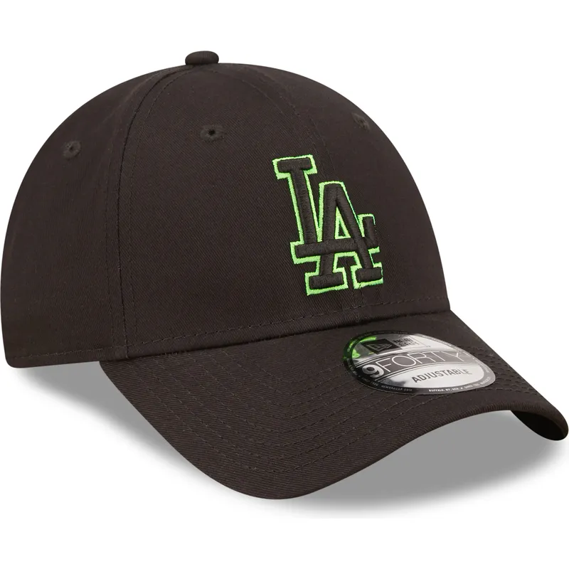 kepsar-curva-svart-justerbart-band-9forty-neon-outline-fran-los-angeles-dodgers-mlb-av-new-era