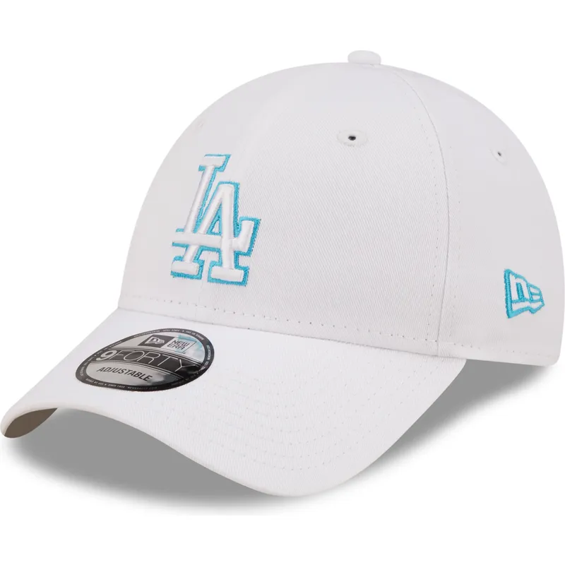 kepsar-curva-vit-justerbart-band-9forty-neon-outline-fran-los-angeles-dodgers-mlb-av-new-era