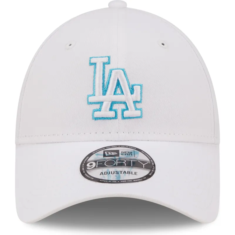 kepsar-curva-vit-justerbart-band-9forty-neon-outline-fran-los-angeles-dodgers-mlb-av-new-era