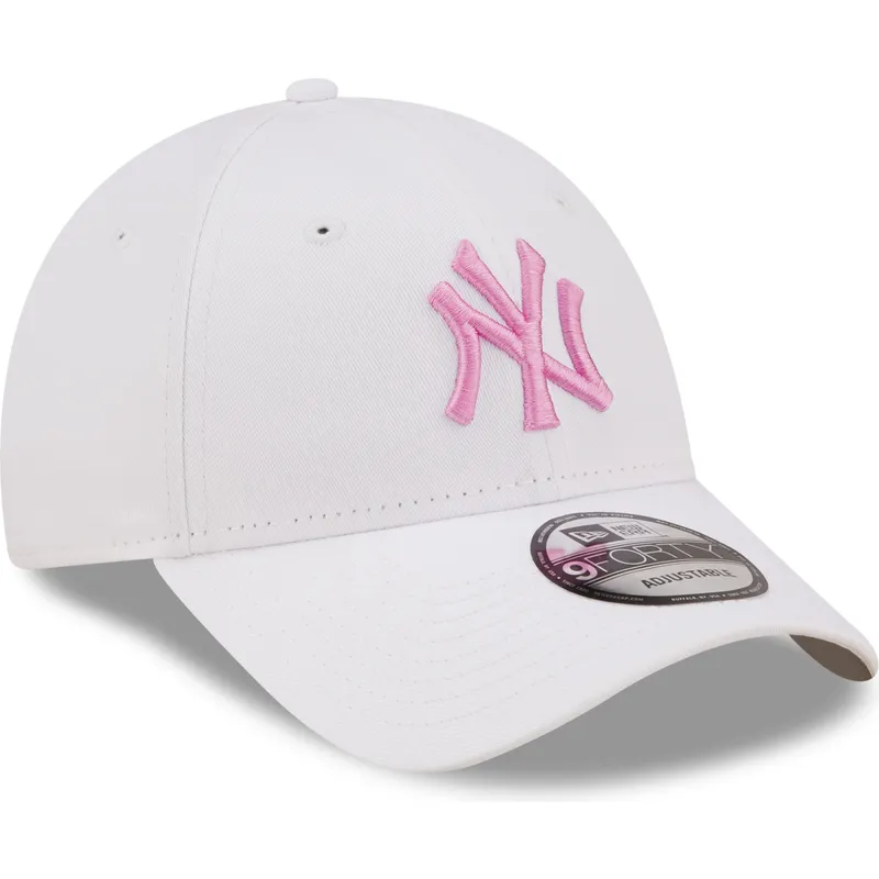 kepsar-curva-vit-justerbart-band-rosa-9forty-league-essential-fran-new-york-yankees-mlb-av-new-era