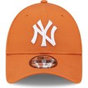 new-era-curved-brim-9forty-league-essential-new-york-yankees-mlb-orange-adjustable-cap