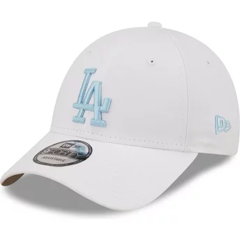 Vit justerbar böjd keps med blått logo 9FORTY League Essential från Los Angeles Dodgers MLB av New Era